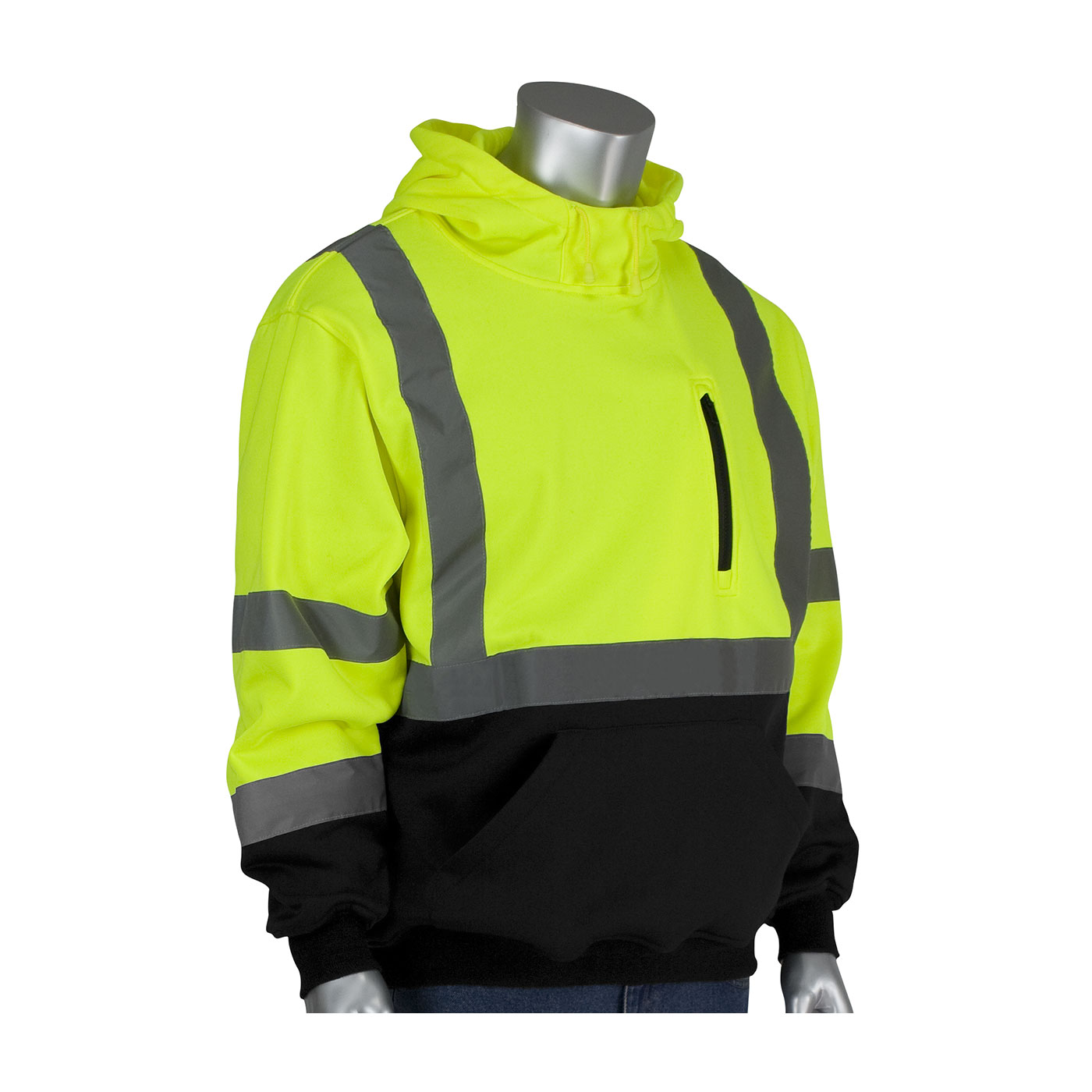 PIP Lime/Black Type R Class 3 Hooded Sweatshirt - Safety Products